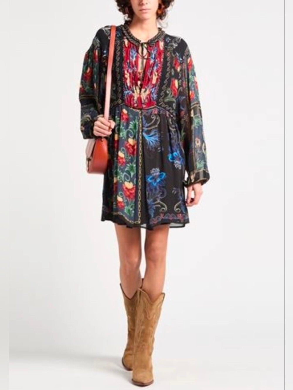 FARM Rio Mini Floral-Print Crepe Dress - Size S